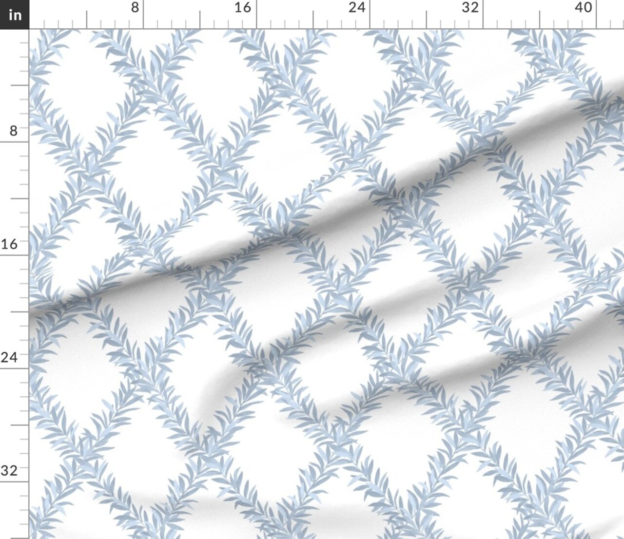 Botanical Trellis Lattice Leaves Floral Cottagecore Garden Custom Printed Fabric by Spoonflower Various Fabrics by the Yard or Fat Quarter